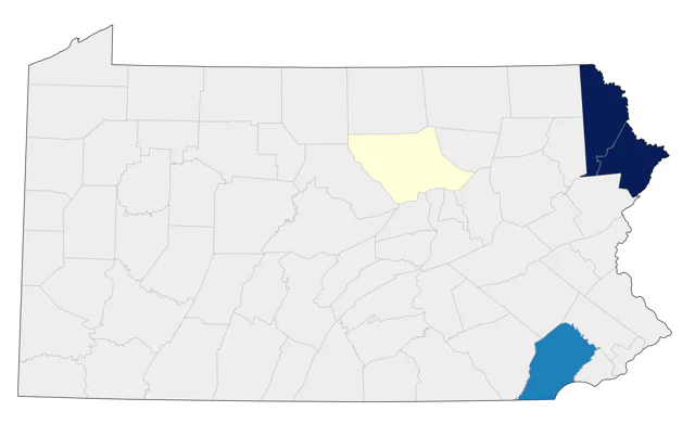 Neotropic Cormorant county map