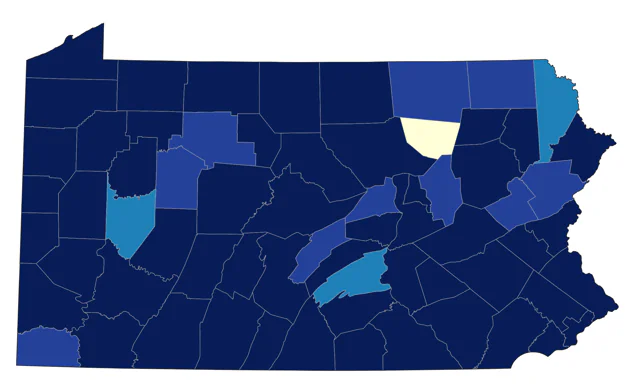 Northern Shoveler county map