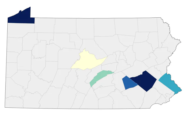 Northern Wheatear county map