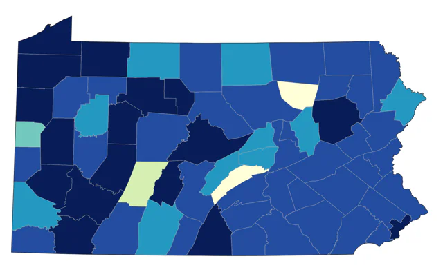 Philadelphia Vireo county map