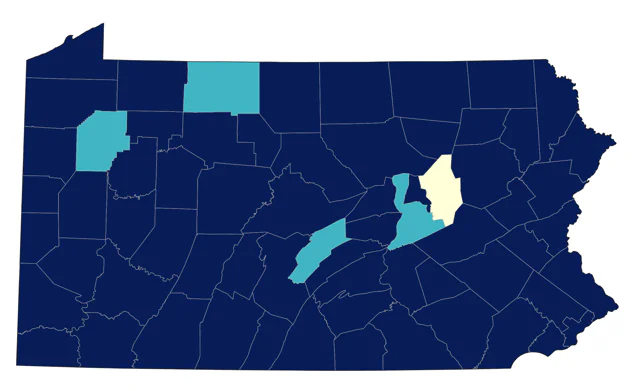 Pied-billed Grebe county map