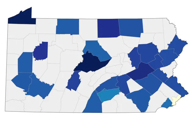 Pine Grosbeak county map