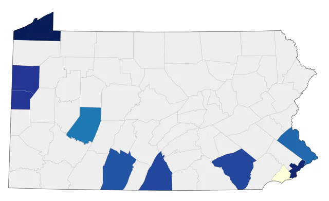 Piping Plover county map