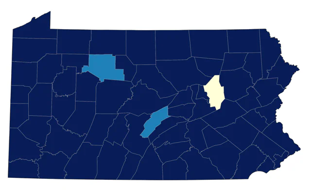 Red-breasted Merganser county map