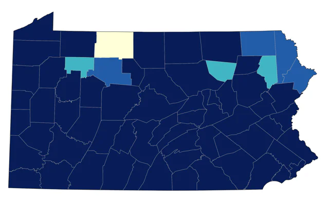 Redhead county map