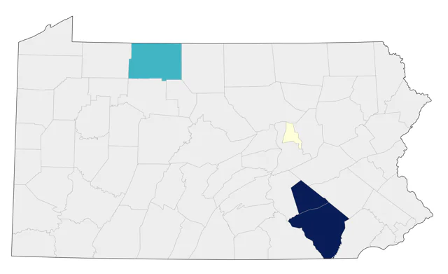 Ringed Teal county map