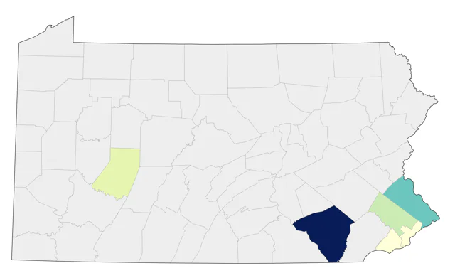 Ruddy Shelduck county map