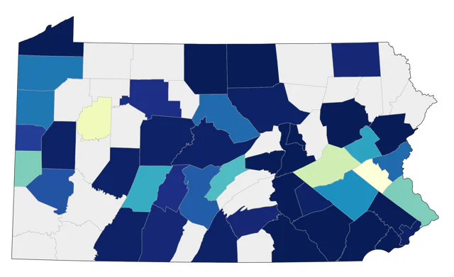 Ruddy Turnstone county map