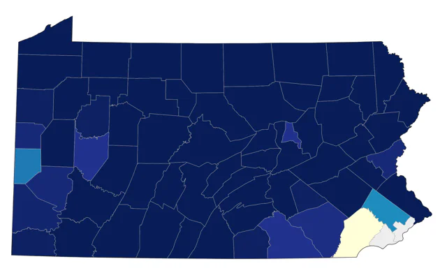 Ruffed Grouse county map