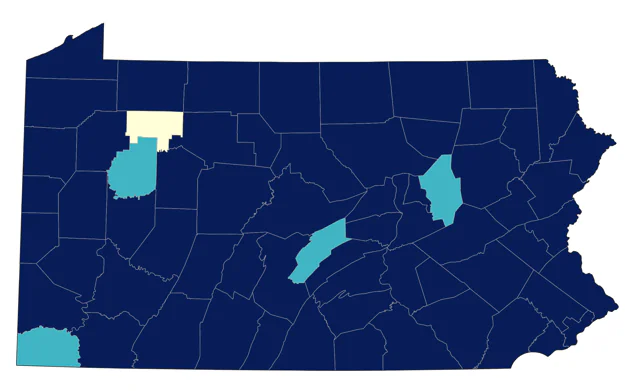 Rusty Blackbird county map