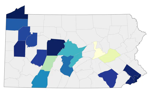 Sabine's Gull county map