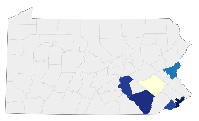 Seaside Sparrow county map