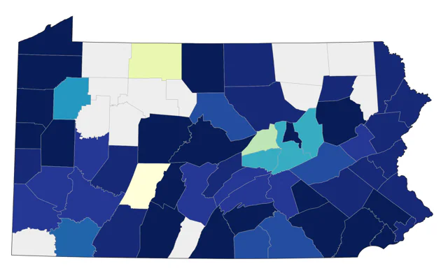 Short-billed Dowitcher county map