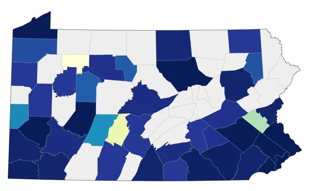 Summer Tanager county map