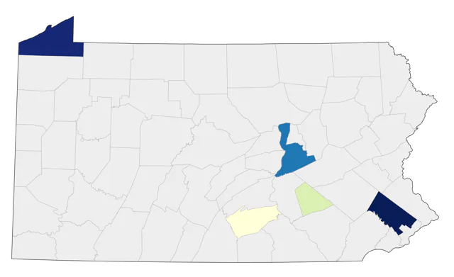 Western Grebe county map