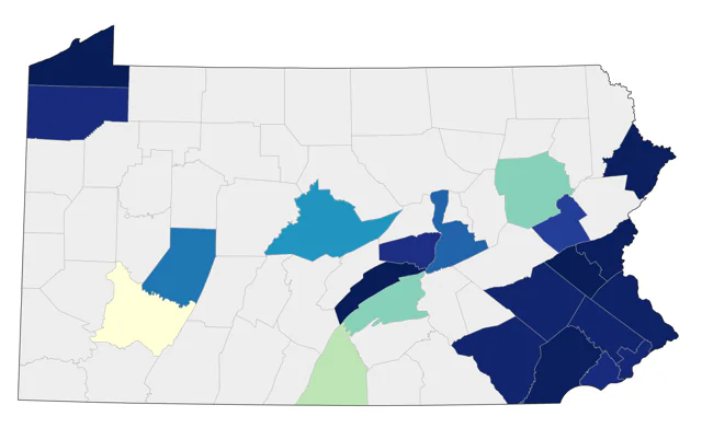Western Kingbird county map