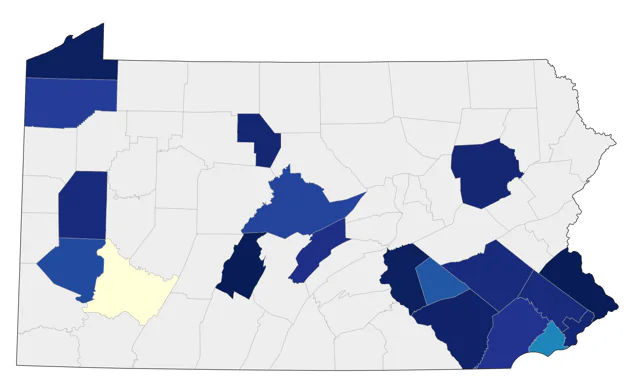 Western Tanager county map