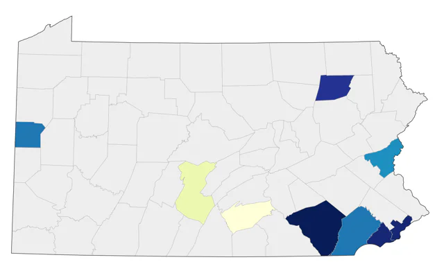 White-faced Ibis county map