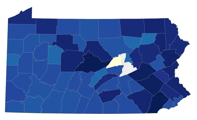 White-winged Crossbill county map