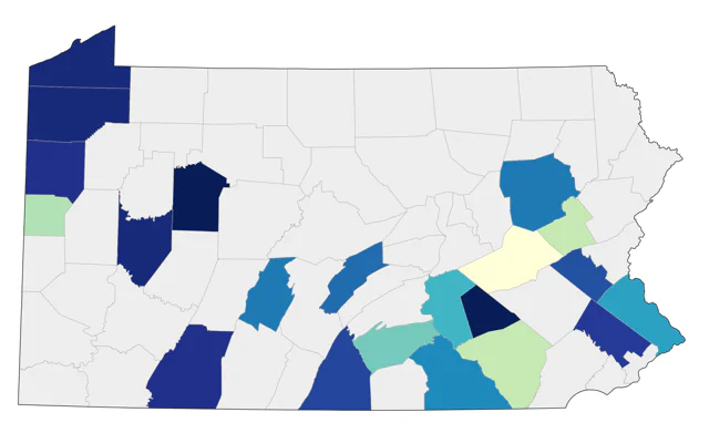 White-winged Dove county map