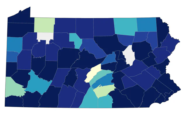 White-winged Scoter county map