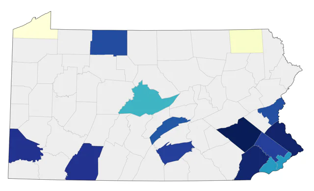 Yellow Rail county map
