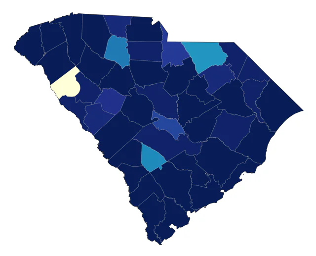 American Coot county map