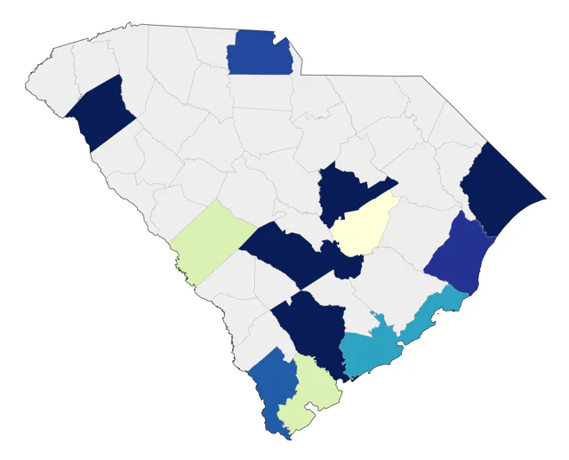 Baird's Sandpiper county map