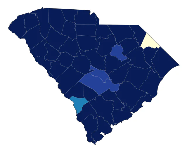 Black-throated Blue Warbler county map