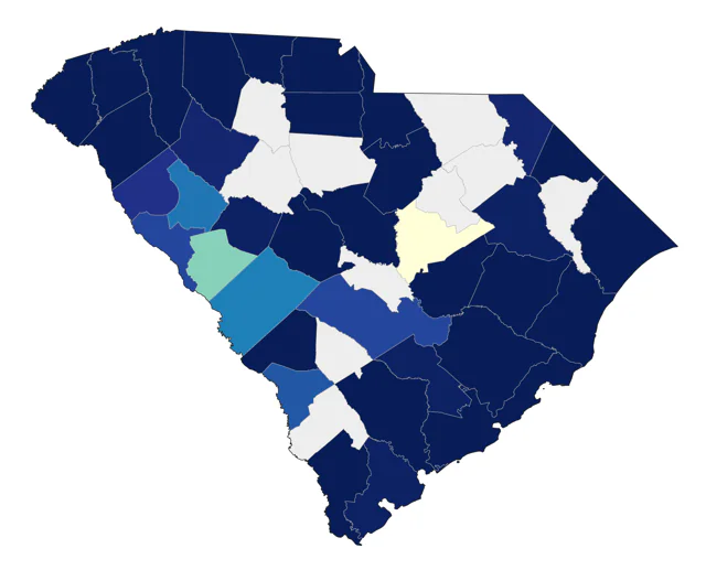 Canvasback county map