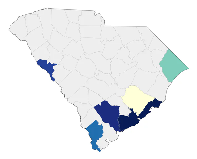 Cinnamon Teal county map