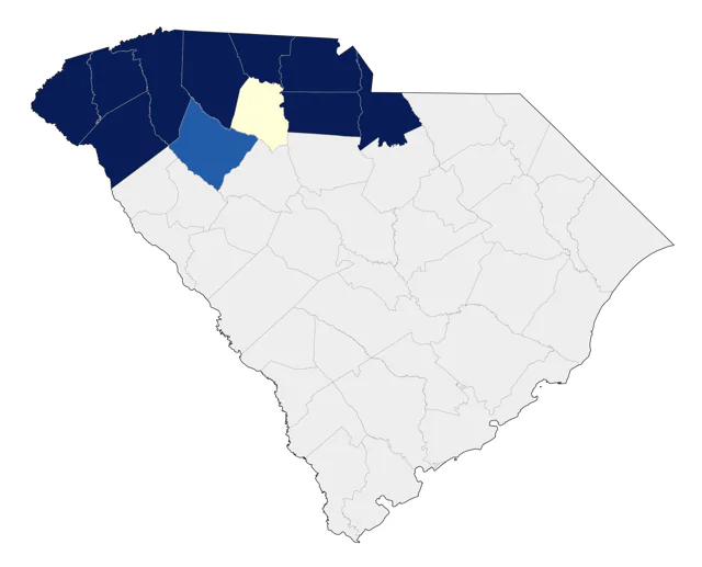 Common Raven county map