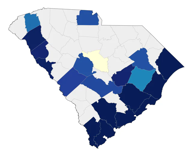 Common Tern county map