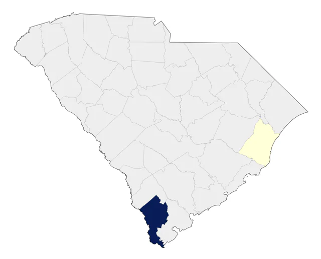 Curlew Sandpiper county map