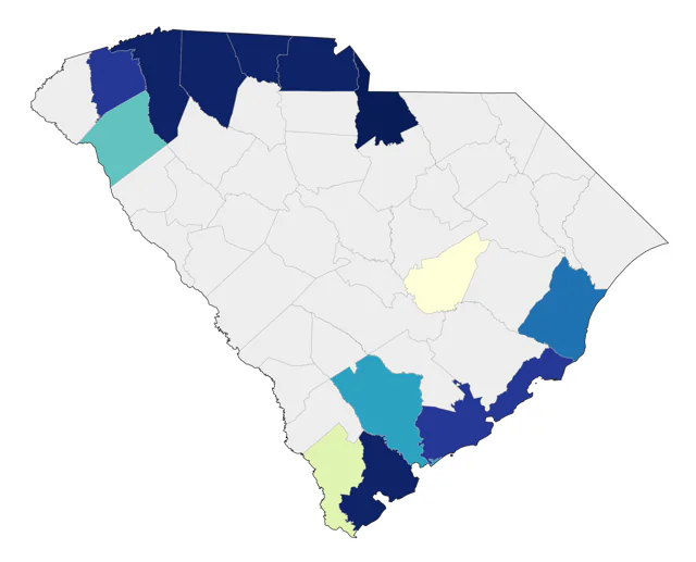 Eastern Warbling Vireo county map
