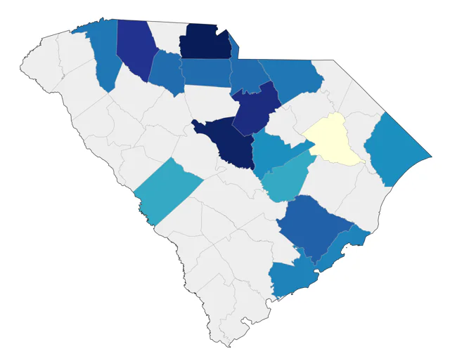Evening Grosbeak county map