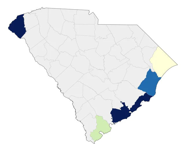 Harlequin Duck county map