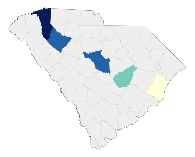 Harris's Sparrow county map