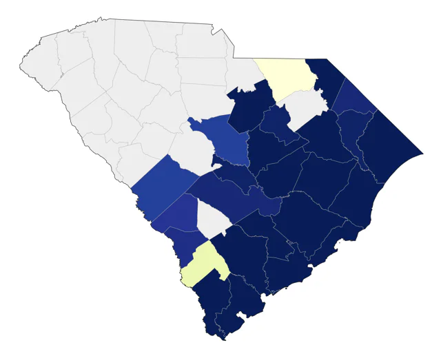 Least Tern county map