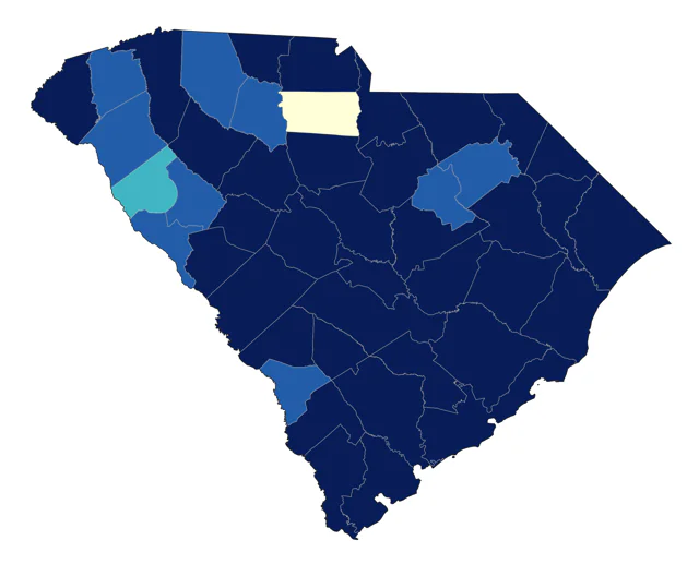 Little Blue Heron county map