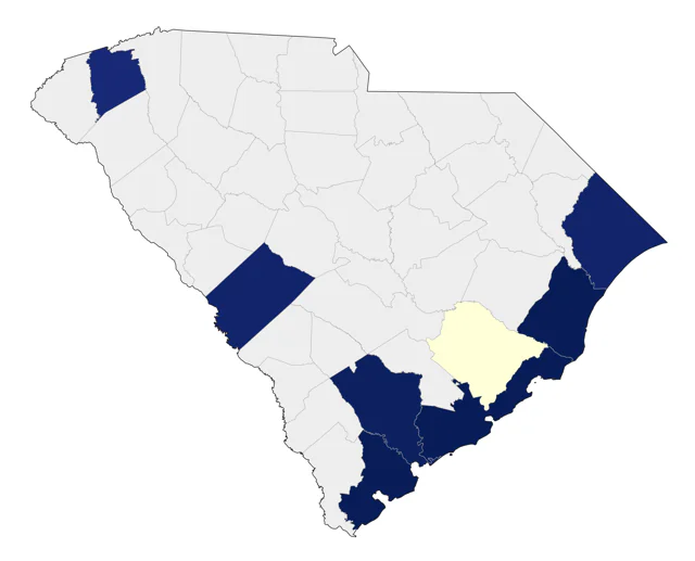Magnificent Frigatebird county map
