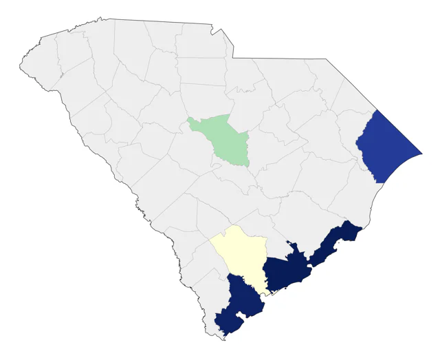 Monk Parakeet county map