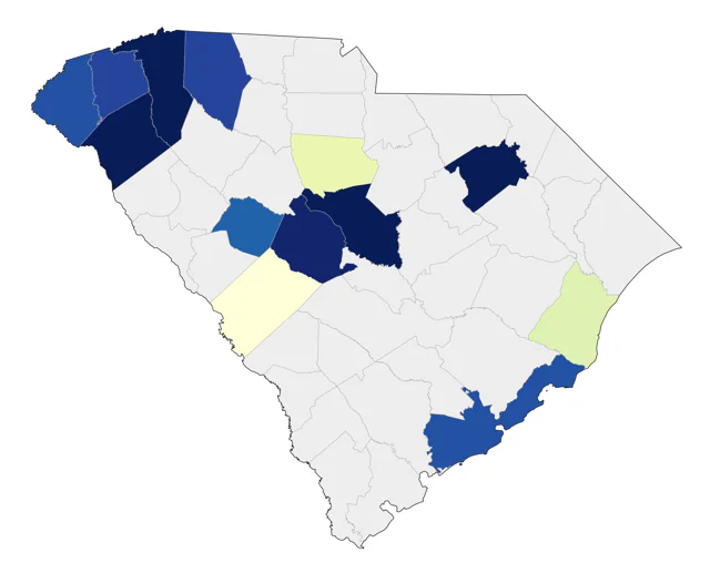 Olive-sided Flycatcher county map