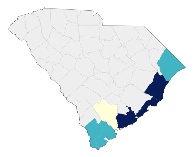 Reddish Egret county map