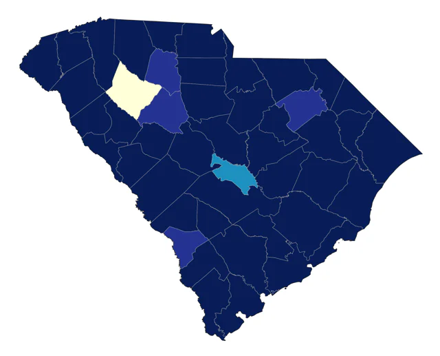 Ring-necked Duck county map