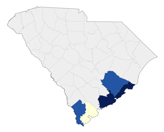 Shiny Cowbird county map