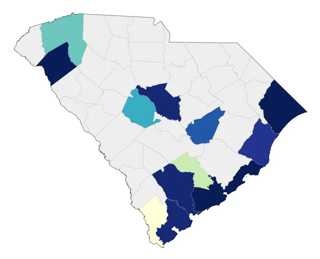 White-winged Dove county map