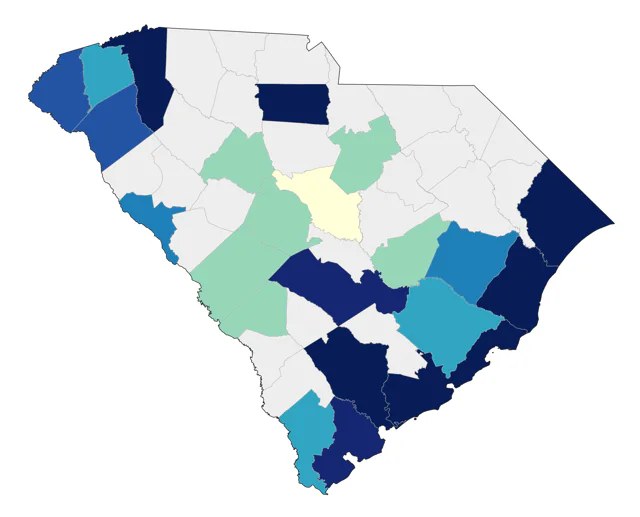 White-winged Scoter county map