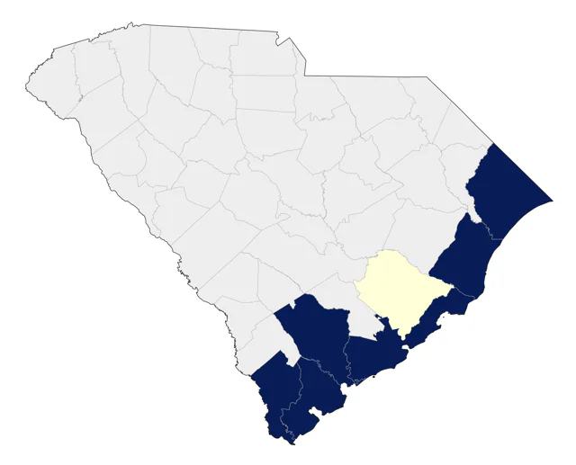 Wilson's Plover county map
