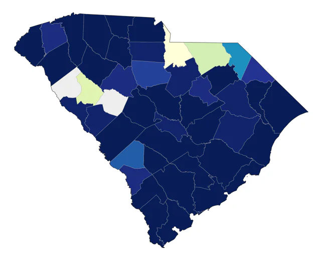 Yellow-crowned Night Heron county map